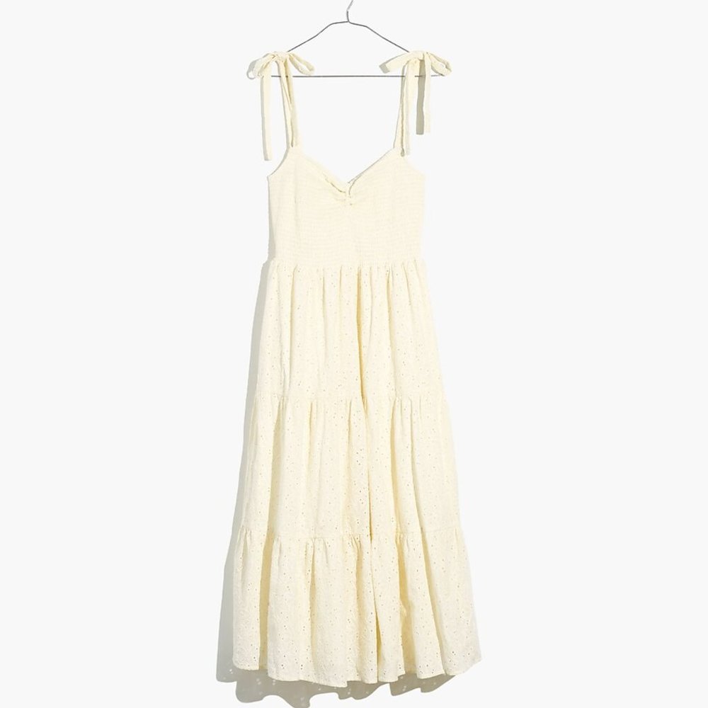 Madewell Eyelet Lucie Tie-Shoulder Dress